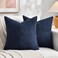 Fancy Homi 2 Packs Navy Blue Decorative Throw Pillow Covers 20x20 Inch for Living Room Couch Bed Sofa Rustic Farmhouse Boho Home Decor Soft Corss Corduroy Patchwork Accent Cushion Case 50x50 cm