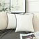 LIGICKY Set of 2 White Velvet Throw Pillow Covers Modern Minimalist Style Solid Decorative Black Rope Edging Soft Square Cushion Cases for Sofa Bedroom Party Dcor 18 x 18 inch