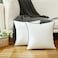 LIGICKY Set of 2 White Velvet Throw Pillow Covers Modern Minimalist Style Solid Decorative Black Rope Edging Soft Square Cushion Cases for Sofa Bedroom Party Dcor 18 x 18 inch