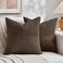 Fancy Homi 2 Packs Dark Brown Decorative Throw Pillow Covers 20x20 Inch for Living Room Couch Bed Sofa Rustic Farmhouse Boho Home Decor Soft Corss Corduroy Patchwork Accent Cushion Case 50x50 cm