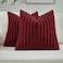 FUTEI Pack of 2 Fluffy Faux Fur Throw Pillow Covers 18x18 Inch Elegant Striped Textured Decorative Cushion Cases Modern Accent Pillow for Couch Bed Living Room Burgundy
