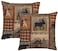 DATANSEN Set of 2 Square 18x18 inch Retro Brown Throw Pillow Covers Rustic Lodge Bear Moose Decorative Throw Pillowcase for Home Sofa Thick Cotton Linen Cushion Cases 45x45 cm Paw Prints Cabin