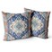 Snycler Boho Throw Pillow Covers 18x18 inch Set of 2 Boho Rug Carpet Double Sided Pattern Cotton Soft Pillow Case Cushion Cover Pillowcase for Couch Sofa Bed Decorative Blue