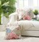 Brilliant Sunshine Peach and Olive Flowers Patchwork Ruffle Pillowshams Quilted Decorative Pillow Covers Set Square Throw Cushion Cases for Couch Chair Car Bed 18x18 Pack of 2 Peach Olive