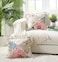 Brilliant Sunshine Peach and Olive Flowers Patchwork Ruffle Pillowshams Quilted Decorative Pillow Covers Set Square Throw Cushion Cases for Couch Chair Car Bed 18x18 Pack of 2 Peach Olive