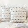 YEENAASY Boho Throw Pillow Covers 18x18 Set of 2 Modern Farmhouse Decorative Cushion Case Tufted Linen Square Pillows Cover Neutral Pillow Cases Accent Pillowcase for SofaCouchBedBeige and Blue