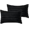 COTEY 20 x 12 Black Throw Pillow Covers Pack of 2 Soft Fluffy Faux Fur Decorative Pillows for Couch Bed Cover with Velvet Back for Living Room Home Dcor for Sofa 50cm x 30cm No Inserts Included