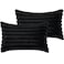 COTEY 20 x 12 Black Throw Pillow Covers Pack of 2 Soft Fluffy Faux Fur Decorative Pillows for Couch Bed Cover with Velvet Back for Living Room Home Dcor for Sofa 50cm x 30cm No Inserts Included
