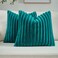 FUTEI Pack of 2 Fluffy Faux Fur Throw Pillow Covers 18x18 Inch Elegant Striped Textured Decorative Cushion Cases Modern Accent Pillow for Couch Bed Living Room Teal
