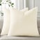 Pallene Faux Fur Plush Throw Pillow Covers 18x18 Set of 2 Soft Fluffy Couch Pillow Covers for Living Room Cream White