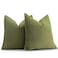ZWJD Olive Green Pillow Covers 18x18 Set of 2 Chenille Throw Pillow Covers with Elegant Design Soft and Luxurious Decorative Throw Pillows for Couch Bed and Home Decor