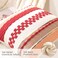 WANLIRD Boho Throw Pillow Covers 18x18 Set of 2 Christmas Decorative Cushion Case Striped Square Pillows Cover Chenille Pillow Cases Accent Neutral Pillowcase for Sofa Couch BedRed
