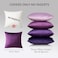 Jiiberl Throw Pillow Covers Set of 4 18x18 Velvet Sofa Pillow Covers for Living Room Bed Purple