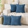 Cozoomy Set of 4 Blue Decorative Throw Pillow Covers 18x18 Inch Corduroy Pillow Covers for Bed Couch Sofa Living Room Soft Square Cushion Cases