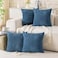 Cozoomy Set of 4 Blue Decorative Throw Pillow Covers 18x18 Inch Corduroy Pillow Covers for Bed Couch Sofa Living Room Soft Square Cushion Cases