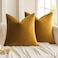 MIULEE Pack of 2 Mustard Yellow Pillow Covers 18x18 Inch Decorative Velvet Throw Pillow Covers Modern Soft Couch Throw Pillows Farmhouse Spring Home Decor for Sofa Bedroom Living Room