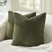 Topfinel Set of 2 Olive Green Decorative Throw Pillow Covers 16x16 Inches for Couch Bed Sofa Boho Aesthetic Home Decor Soft Corduroy Striped Patchwork Windmill Textured Cushion Cases 40x40 cm