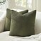 Topfinel Set of 2 Olive Green Decorative Throw Pillow Covers 16x16 Inches for Couch Bed Sofa Boho Aesthetic Home Decor Soft Corduroy Striped Patchwork Windmill Textured Cushion Cases 40x40 cm