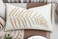 Rudransha Botanical Fern Leaf Embroidery Lumbar Pillow Cover 14x24 Ivory Cotton