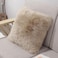 LLB Genuine Sheepskin Throw Pillow Covers Fluffy Decorative Square Couch Pillow Covers 18x18 Pillowcase for Sofa Bedroom Living Room No Pillow Insert Long Wool Cream Brown 18x18 Inch Pack of 1