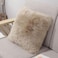 LLB Genuine Sheepskin Throw Pillow Covers Fluffy Decorative Square Couch Pillow Covers 18x18 Pillowcase for Sofa Bedroom Living Room No Pillow Insert Long Wool Cream Brown 18x18 Inch Pack of 1