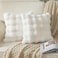 Yaertun Pack of 2 Cream White Thick Soft Wool Decorative Throw Pillow Covers 18x18 Inch Faux Fur Plush Fluffy Cushion Covers for Sofa Couch Bedroom