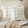 Yaertun Pack of 2 Cream White Thick Soft Wool Decorative Throw Pillow Covers 18x18 Inch Faux Fur Plush Fluffy Cushion Covers for Sofa Couch Bedroom
