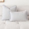 YEENAASY Throw Pillow Covers 18x18 Set of 2 Striped Fringe Pillow Cover Farmhouse Cushion Covers with Tassel Neutral Boho Pillows Decorative Square Pillowcase for Couch Sofa Bed Blue