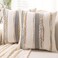 WANLIRD Boho Throw Pillow Covers 18x18 Set of 2 Farmhouse Decorative Cushion Case Striped Square Pillows Cover Chenille Pillow Cases Accent Neutral Pillowcase for Sofa Couch BedOrangeGray