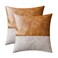 CaliTime Throw Pillow Covers Pack of 2 Soft Faux Leather Solid Dyed Cross Chenille Cushion Cases for Couch Sofa Home Decoration 18 X 18 Inches Taupe