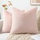 Pallene Faux Fur Plush Throw Pillow Covers 18x18 Set of 2 Luxury Soft Fluffy Cozy Decorative Pillow Covers for Sofa Couch Living Room Blush Pink
