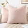 Pallene Faux Fur Plush Throw Pillow Covers 18x18 Set of 2 Luxury Soft Fluffy Cozy Decorative Pillow Covers for Sofa Couch Living Room Blush Pink