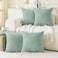 Cozoomy Set of 4 Aqua Decorative Throw Pillow Covers 18x18 Inch Corduroy Pillow Covers for Bed Couch Sofa Living Room Soft Square Cushion Cases