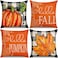 Hongsome Fall DecorThrow Pillow Covers 18x18in Set of 4Pumpkin Linen Pillow Case for Halloween Couch Autumn Holiday Outdoor Burnt Orange Decorations