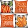 Hongsome Fall DecorThrow Pillow Covers 18x18in Set of 4Pumpkin Linen Pillow Case for Halloween Couch Autumn Holiday Outdoor Burnt Orange Decorations