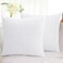 Simmore Decorative Throw Pillow Covers 18x18 Set of 2 Soft Natural Plush Flannel DoubleSided Fluffy Couch Pillow Covers for Sofa Living Room White