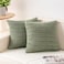 Aegero Pack of 2 Corduroy Decorative Throw Pillow Covers 18x18 InchSoft Boho Striped Pillow Covers Modern Farmhouse Home Decor for Sofa Living Room Couch BedSage Green