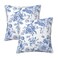 Tebjh Chinoiserie Blue and White Pillow Covers 18x18 Set of 2 Flower Floral Throw Pillow Covers Outdoor Decorative Pillow Case for Couch Bed Sofa Cushion Home Decor