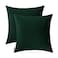 Jeneoo Set of 2 Comfy Accent Soft Velvet Throw Pillow Covers for Sofa Couch Invisible Zipper Decorative Solid Square Cushion Cases for Livingroom Car 18 x 18 Inches Army Green