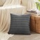 Fancy Homi 2 Packs Dark Grey Decorative Throw Pillow Covers 20x20 Inch for Living Room Couch Bed Sofa Rustic Farmhouse Boho Home Decor Soft Striped Corduroy Square Cushion Case 50x50 cm