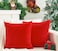 GriNeed Pack of 2 Christmas Red Pillow Covers 18x18 Inch Decorative Throw Pillow Cover Velvet Pillowcases for Couch Sofa Bed Home Boho Decor Modern Soft Cushion Covers