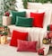 GriNeed Pack of 2 Christmas Red Pillow Covers 18x18 Inch Decorative Throw Pillow Cover Velvet Pillowcases for Couch Sofa Bed Home Boho Decor Modern Soft Cushion Covers