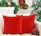 GriNeed Pack of 2 Christmas Red Pillow Covers 18x18 Inch Decorative Throw Pillow Cover Velvet Pillowcases for Couch Sofa Bed Home Boho Decor Modern Soft Cushion Covers