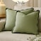 Orelle Scalloped Pillow Covers Set of 2 100 Linen Cotton Decorative Throw Pillow Covers 18x18 Sage Green