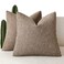 Foindtower Pack of 2 Decorative Textured Boucle Throw Pillow Covers Neutral Accent Solid Pillow Cases Cozy Soft Couch Cushion Case for Chair Sofa Bedroom Living Room Home Decor 22x22 Inch Light Brown