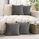 Cozoomy Set of 4 Dark Grey Decorative Throw Pillow Covers 18x18 Inch Corduroy Pillow Covers for Bed Couch Sofa Living Room Soft Square Cushion Cases