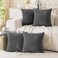 Cozoomy Set of 4 Dark Grey Decorative Throw Pillow Covers 18x18 Inch Corduroy Pillow Covers for Bed Couch Sofa Living Room Soft Square Cushion Cases