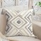 LOOPUINHOM Boho Pillow Covers 18X18 Inch Boho Tufted Throw Pillow Covers Decorative Tassels Cushion Cover Farmhouse Pillow Case for Couch Sofa Bed Living Room Bedroom Grey Netural
