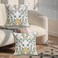 Pilmandu Set of 2 Embroidered Decorative Throw Pillow Covers Couch Square Pillowcases Cushion for Bedroom Sofa Farmhouse Decor 18x18 Inch FlowerA