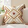 LOOPUINHOM Boho Pillow Covers 18X18 Inch Boho Tufted Throw Pillow Covers Decorative Tassels Cushion Cover Farmhouse Pillow Case for Couch Sofa Bed Living Room Bedroom Rust